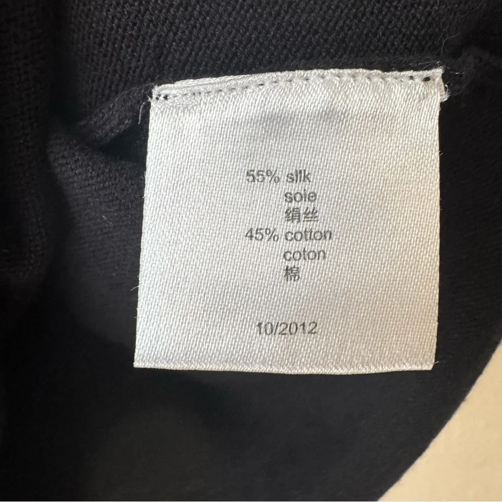 Christian Dior Parfums CD Uniform Black Silk-Cotton Sweater Medium